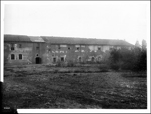 Rear of the cloister at the west end of Mission San Fernando, California, 1924