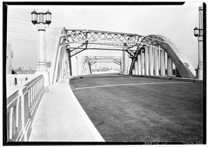 View around a curve on the Sixth Street Bridge, June 1933