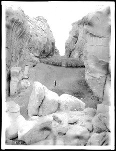 Corral between the rock walls near the Acoma Pueblo, 1886