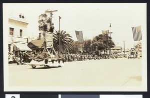 Small float in an unidentified parade, ca.1920