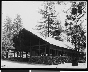 An exterior view of an open-air pavilion, ca.1930