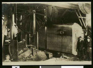 Interior view of a lumber mill near Ukiah, ca.1910