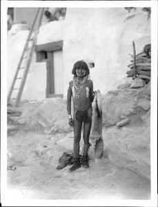 Hopi Snake priest at the pueblo of Walpi, Arizona, ca.1897