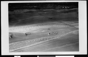 Aerial view of severely flooded area south of Talbert, 1938