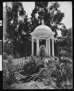 Statue depicting the Angel of Grief at Stanford University, ca.1900