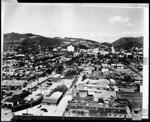 View of Hollywood looking north from Santa Monica Boulevard and Highland Avenue, ca.1929