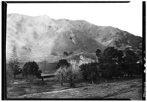 View of the reservoir at Midland Ranch on Catalina Island, January 14, 1928