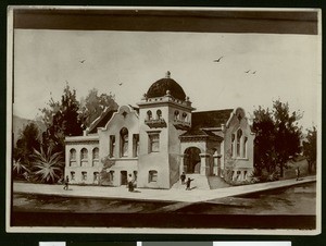 Illustration of the Carnegie Library in Hayward, ca.1900