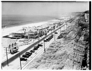 Birdseye view of the construction of a beach house near Pacific Coast Highway