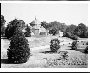 Exterior view of the conservatory in San Francisco's Golden Gate Park, ca.1910