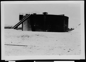 Completed digester vat at the Department of Public Works Terminal Island Sewage Disposal Plant, 1934