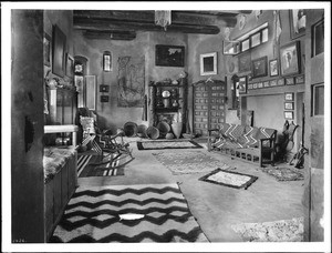 Interior view of "El Alisal," the home of Charles F. Lummis, ca.1920-1929