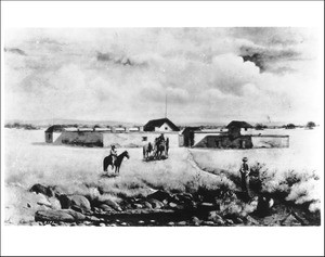 Painting of Fort Sutter in Sacramento, 1845