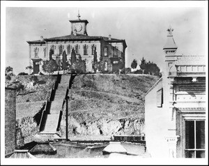 Los Angeles High School from Temple Street, ca.1880