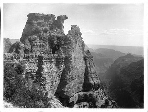 Bass Tomb from the north rim of the Grand Canyon, 1900-1930