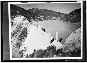 Morris Dam and reservoir on the San Gabriel River, Pasadena, 1938