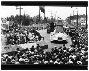 The Shriner's parade on Figueroa Street and Santa Barbara (Plaza?), looking north, June 6, 1925