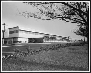 Exterior view of the Garrett Corporation office building, which adjoins AiResearch Manufacuring Division, ca.1900