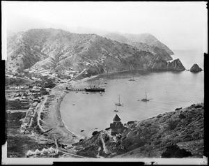 Birdseye view of the community of Avalon on Santa Catalina Island, California, ca.1898