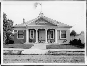 Exterior view of the First Ebell Club house on Broadway, ca.1905