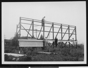 Billboard construction in Los Angeles, ca.1930