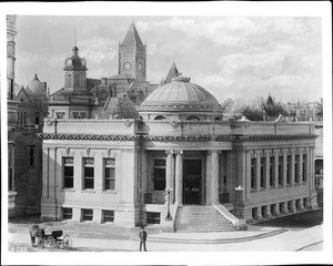 Exterior view of the Carnegie Library in San Bernardino, ca.1905