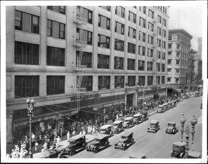 View of Broadway and Fourth Street, showing the Broadway Department Store, Los Angeles, ca.1926