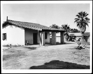 View of the restored Mission San Bernardino Assistencia, ca.1930