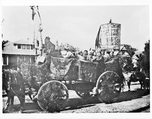 Chinese Merchant Float in the La Fiesta Parade in Los Angeles, 1897