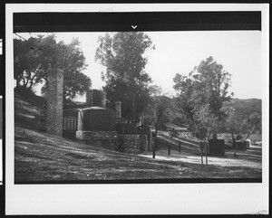 View of California's first oil refinery in Pico Canyon, Newhall, ca.1940