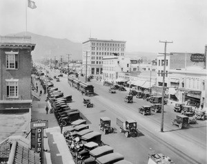 Brand Boulevard from above in Glendale, California, ca.1926