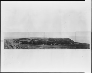 Santa Monica Beach, canyon, and Long Wharf panorama