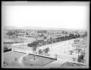 Santa Monica streets, birdseye view from Arcadia Hotel, ca.1896-1908