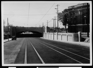 Macy Street grade separation, looking west, 1930-1939