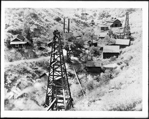 California's first commercially successful oil wells in Newhall's Pico Canyon, ca.1885