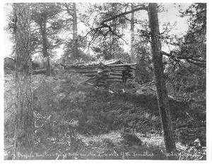 View of a buffalo hunter's camp in northern Montana, a "relic of the 1870's"