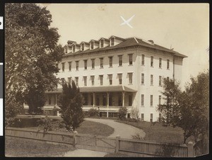 Exterior view of Pacific Union College in Healdsburg, ca.1900