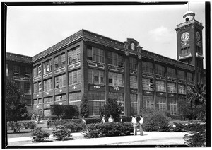 Workers outside the Goodyear Tire and Rubber Company factory