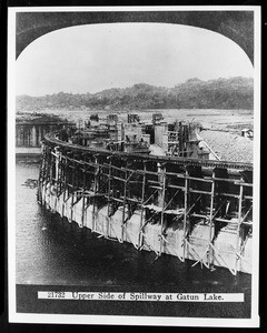 View of the upper side of the spillway at Gatun Lake in the Panama Canal