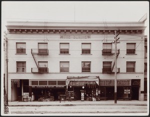 Exterior view of the Hotel Blaine in Los Angeles, ca.1900-1909