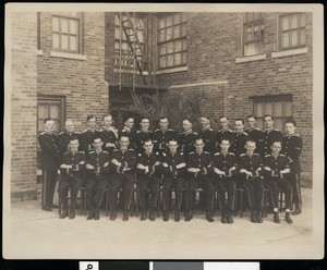 Group portrait of Alexandria Hotel bellmen and employees, ca.1920