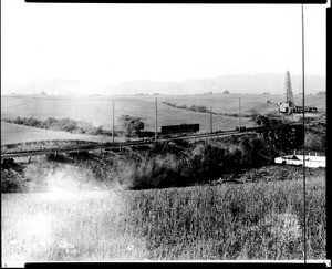 Photograph of a panoramic view of farmland on Santa Monica Boulevard looking east, 1904