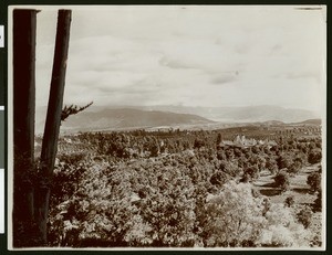 A.C. Burrage mansion as seen from Canon Crest Park (Smiley Heights) in Redlands, San Bernardino County, California, ca.1901