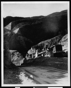 Bulldozers working on the new Jack Rabbit Trail near Riverside, ca.1930