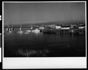 Monterey pier and boats, ca.1930