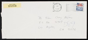 Letter from C.T. Hsia to Eileen Chang, 1992