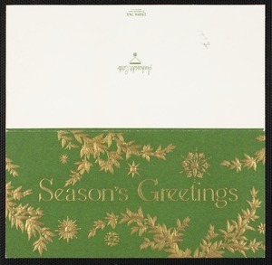 Christmas card from Eileen Chang to C.T. Hsia, ca. 1972