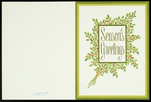 Christmas card from Eileen Chang to C.T. Hsia, ca. 1977