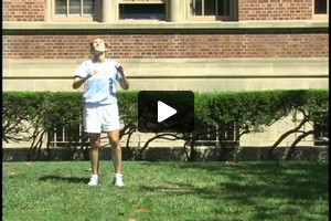 A young female soccer player wedging outside left foot