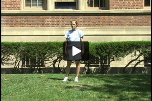 A young female soccer player receiving inside right foot, then turning left